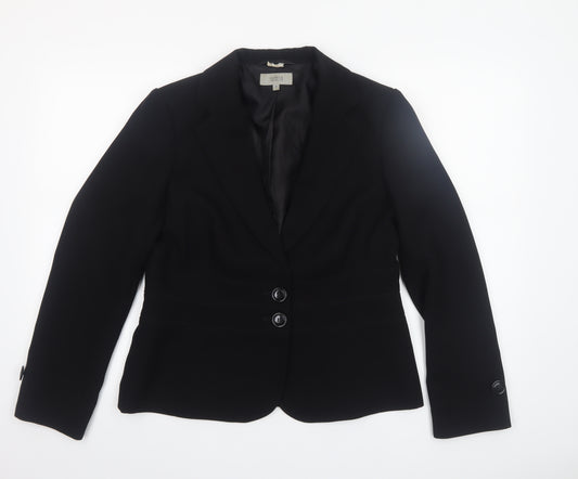 Marks and Spencer Women's Black Size 14 Tailored Two-Button Blazer