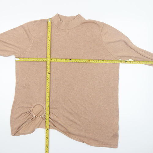 River Island Women’s Beige Mock Neck Long Sleeve Pullover Jumper Size 16