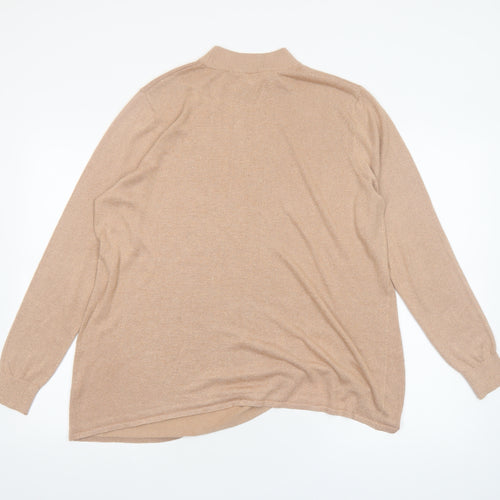 River Island Women’s Beige Mock Neck Long Sleeve Pullover Jumper Size 16