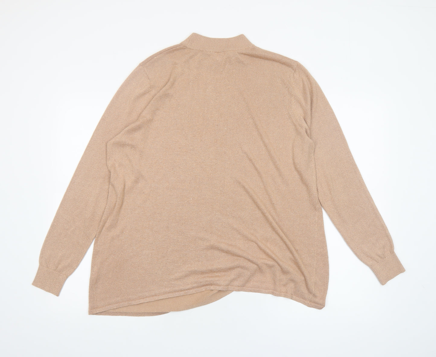 River Island Women’s Beige Mock Neck Long Sleeve Pullover Jumper Size 16