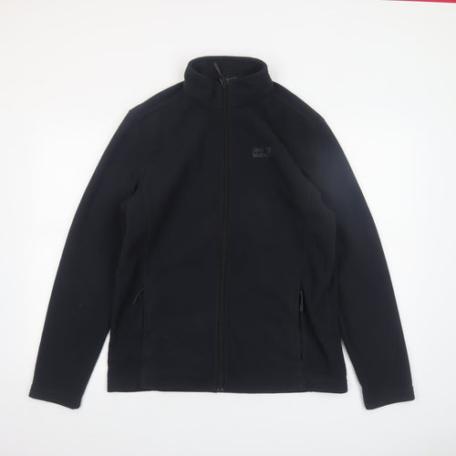 Jack Wolfskin Mens Black Fleece Full Zip Outdoor Jacket Size S