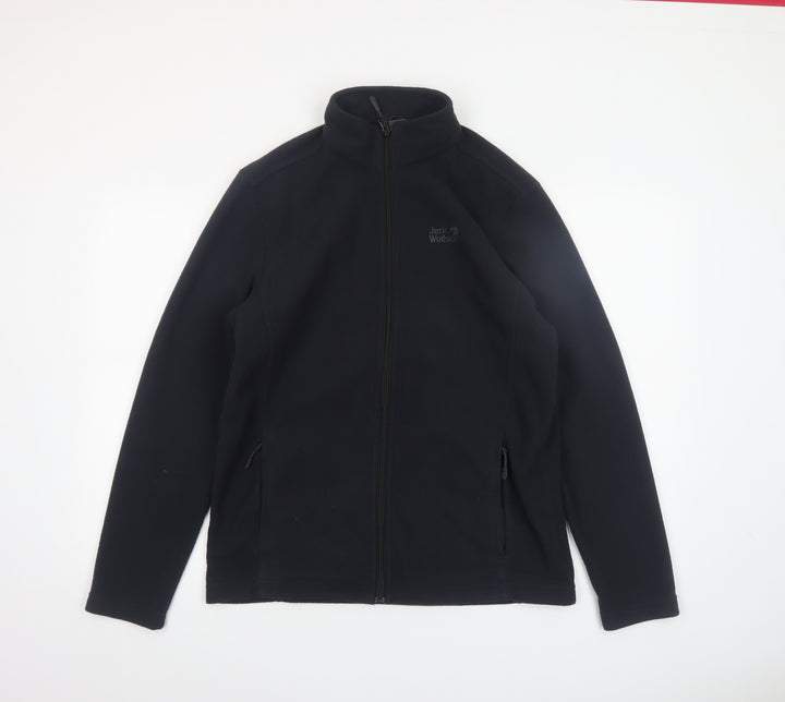 Jack Wolfskin Mens Black Fleece Full Zip Outdoor Jacket Size S