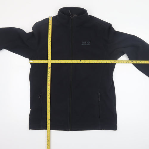 Jack Wolfskin Mens Black Fleece Full Zip Outdoor Jacket Size S