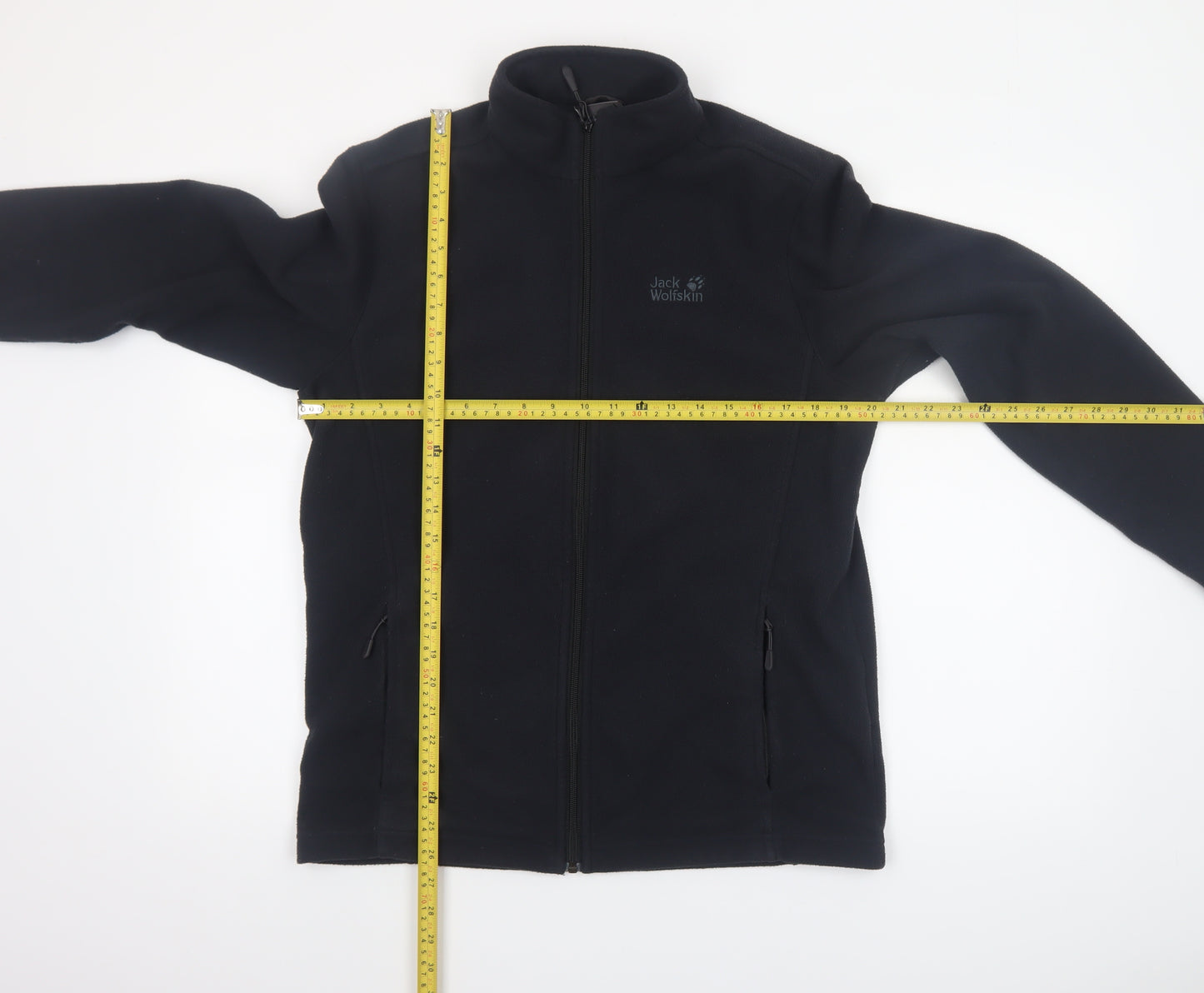 Jack Wolfskin Mens Black Fleece Full Zip Outdoor Jacket Size S