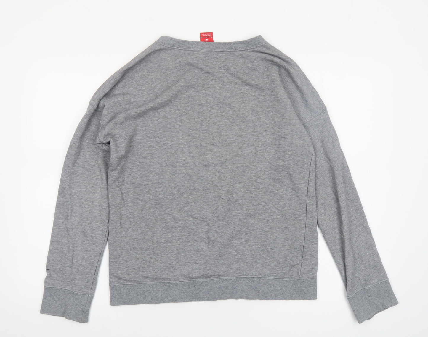 Nike Womens Grey Graphic Pullover Sweatshirt Size 16 Classic Fit