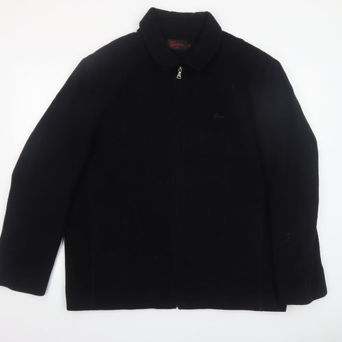Gadoni Men’s Black Wool Full Zip Collared Jacket Size 44 Regular