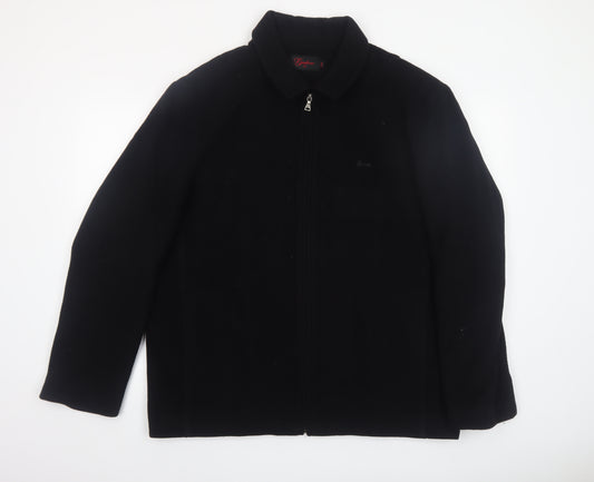 Gadoni Men’s Black Wool Full Zip Collared Jacket Size 44 Regular