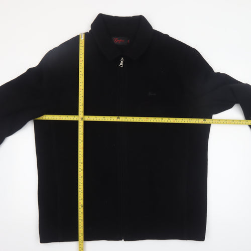 Gadoni Men’s Black Wool Full Zip Collared Jacket Size 44 Regular
