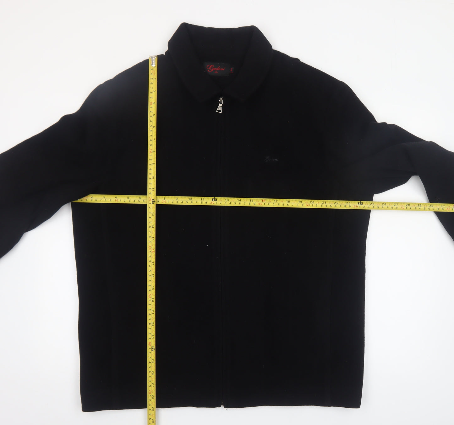 Gadoni Men’s Black Wool Full Zip Collared Jacket Size 44 Regular