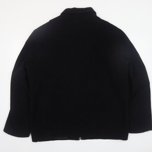 Gadoni Men’s Black Wool Full Zip Collared Jacket Size 44 Regular