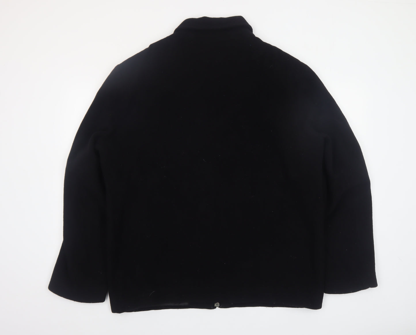 Gadoni Men’s Black Wool Full Zip Collared Jacket Size 44 Regular