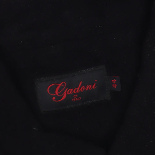 Gadoni Men’s Black Wool Full Zip Collared Jacket Size 44 Regular