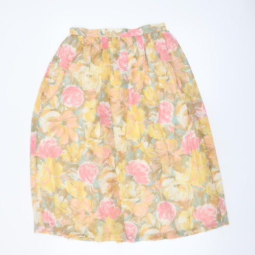 Carmelle Womens Floral A-Line Cotton Skirt Size 14 Multicoloured