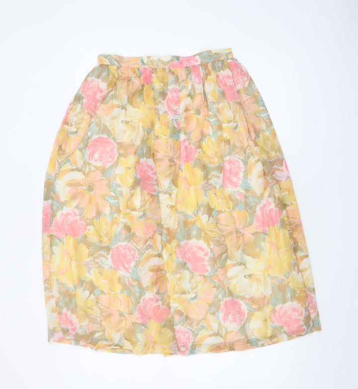 Carmelle Womens Floral A-Line Cotton Skirt Size 14 Multicoloured