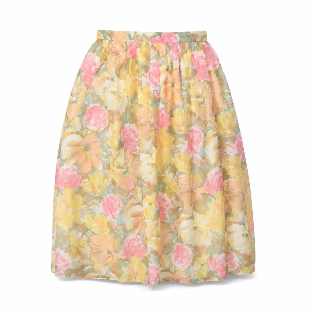 Carmelle Womens Floral A-Line Cotton Skirt Size 14 Multicoloured