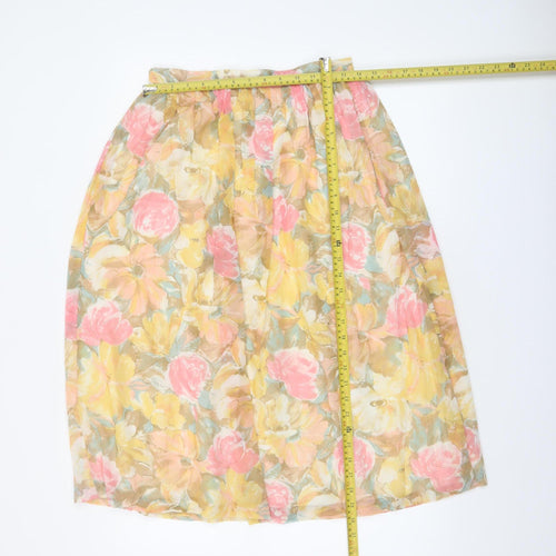 Carmelle Womens Floral A-Line Cotton Skirt Size 14 Multicoloured
