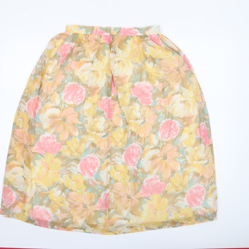 Carmelle Womens Floral A-Line Cotton Skirt Size 14 Multicoloured