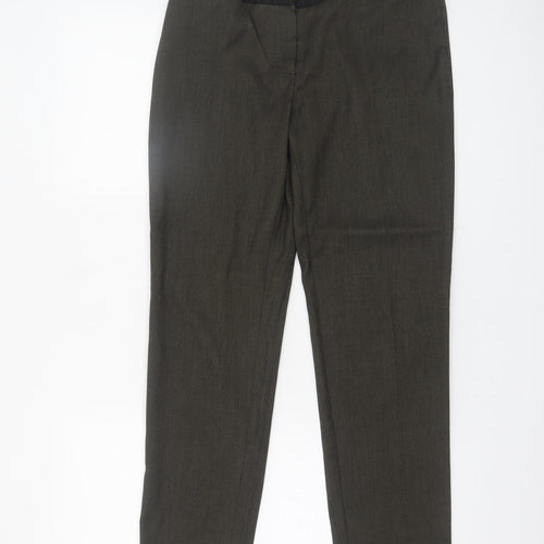 Next Women's Brown Slim Fit Dress Pants Size 10 Straight Leg Trousers