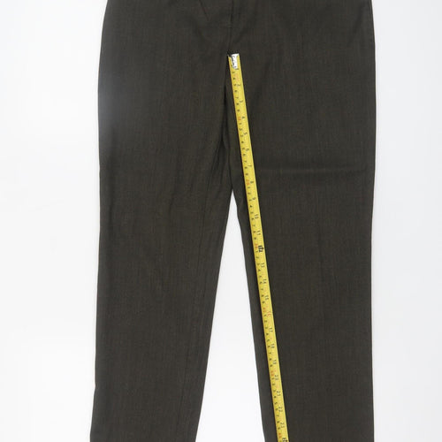 Next Women's Brown Slim Fit Dress Pants Size 10 Straight Leg Trousers