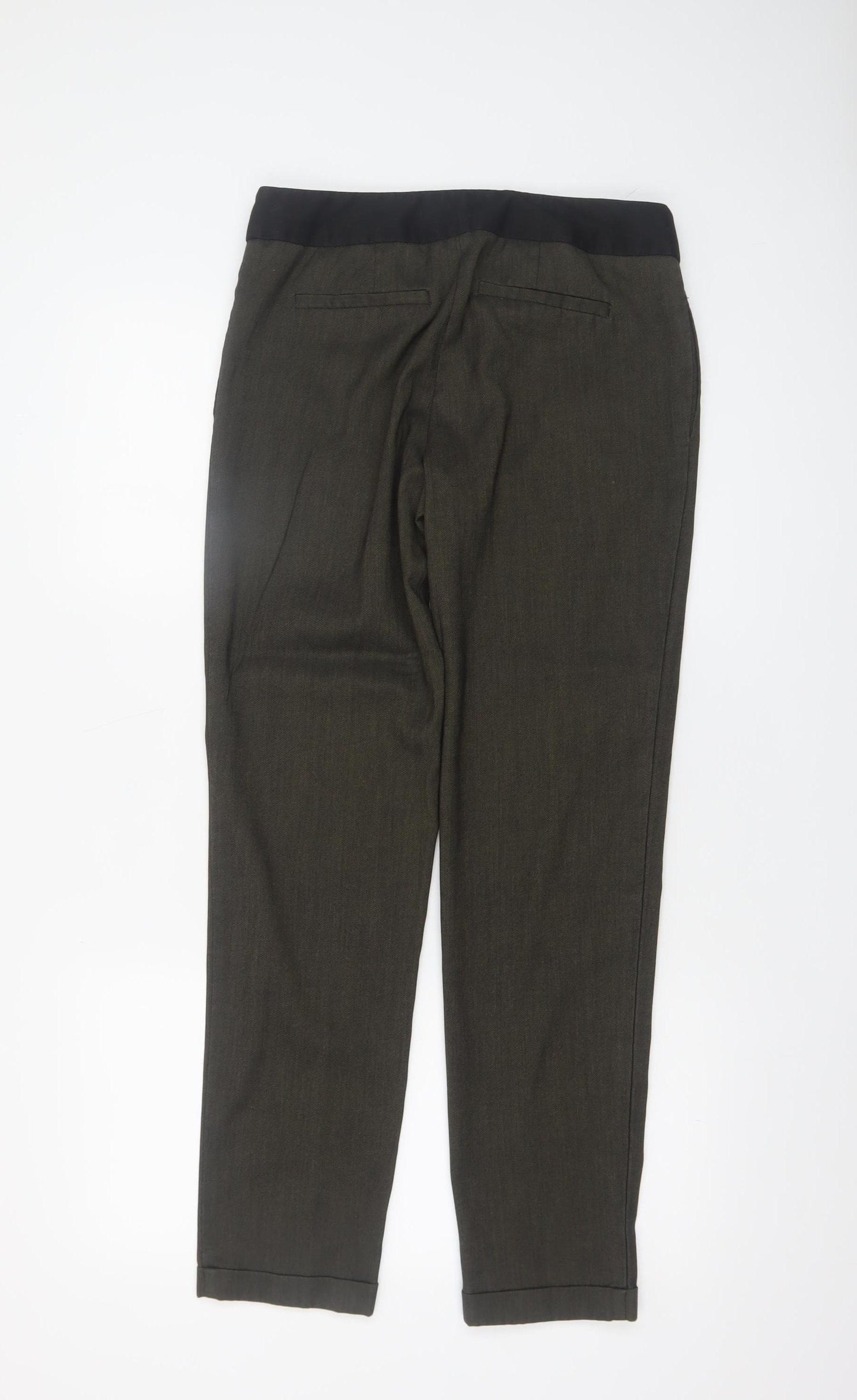 Next Women's Brown Slim Fit Dress Pants Size 10 Straight Leg Trousers