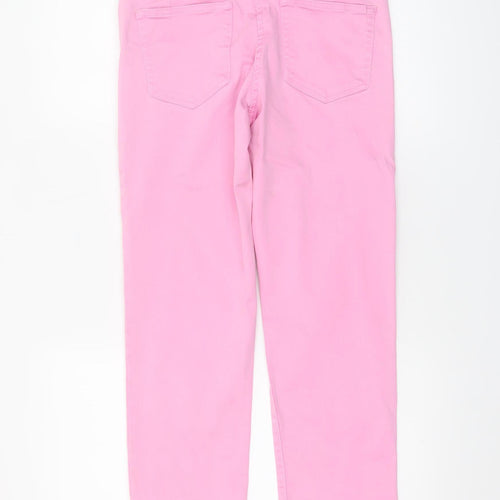 Next Women's Pink Slim Straight Jeans Size 10P Soft Stretch Denim