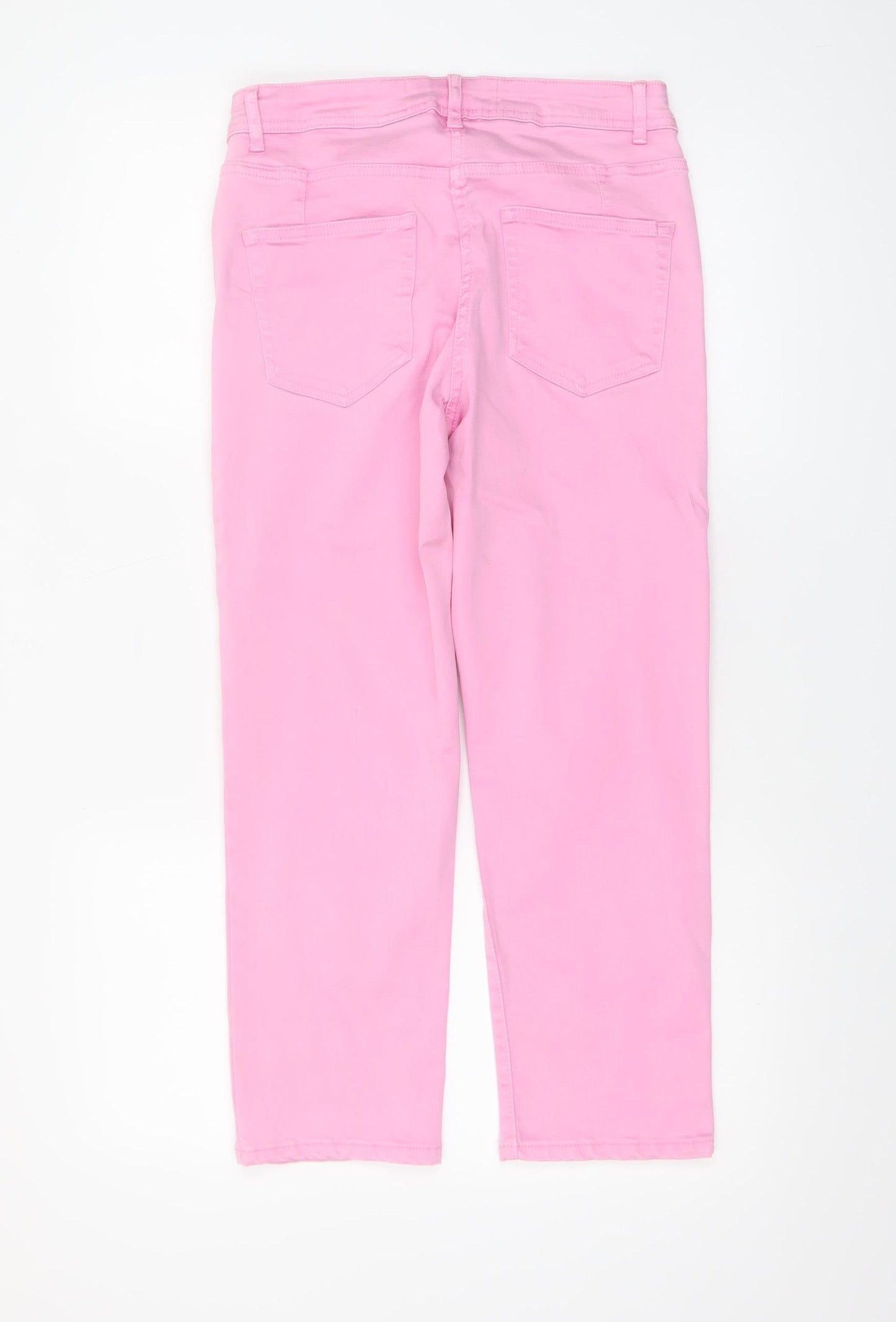 Next Women's Pink Slim Straight Jeans Size 10P Soft Stretch Denim