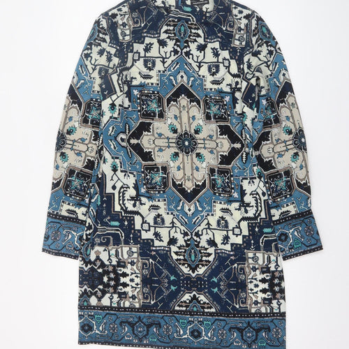 Warehouse Women’s Blue Geometric Shift Dress Size 8