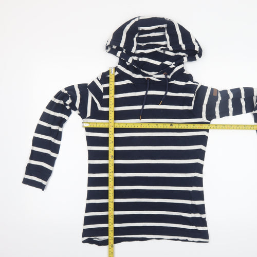Regatta Womens Blue Striped Long Sleeve Hooded Cotton Top Size 10