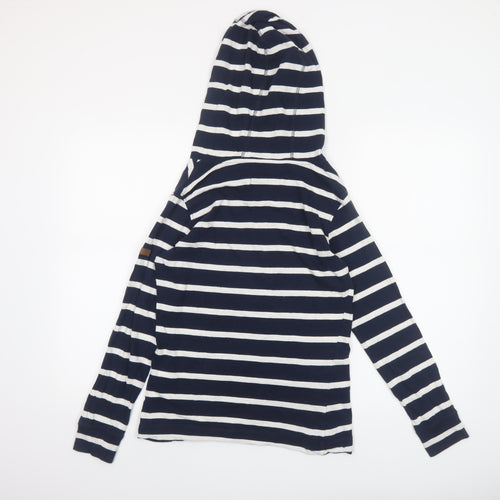 Regatta Womens Blue Striped Long Sleeve Hooded Cotton Top Size 10