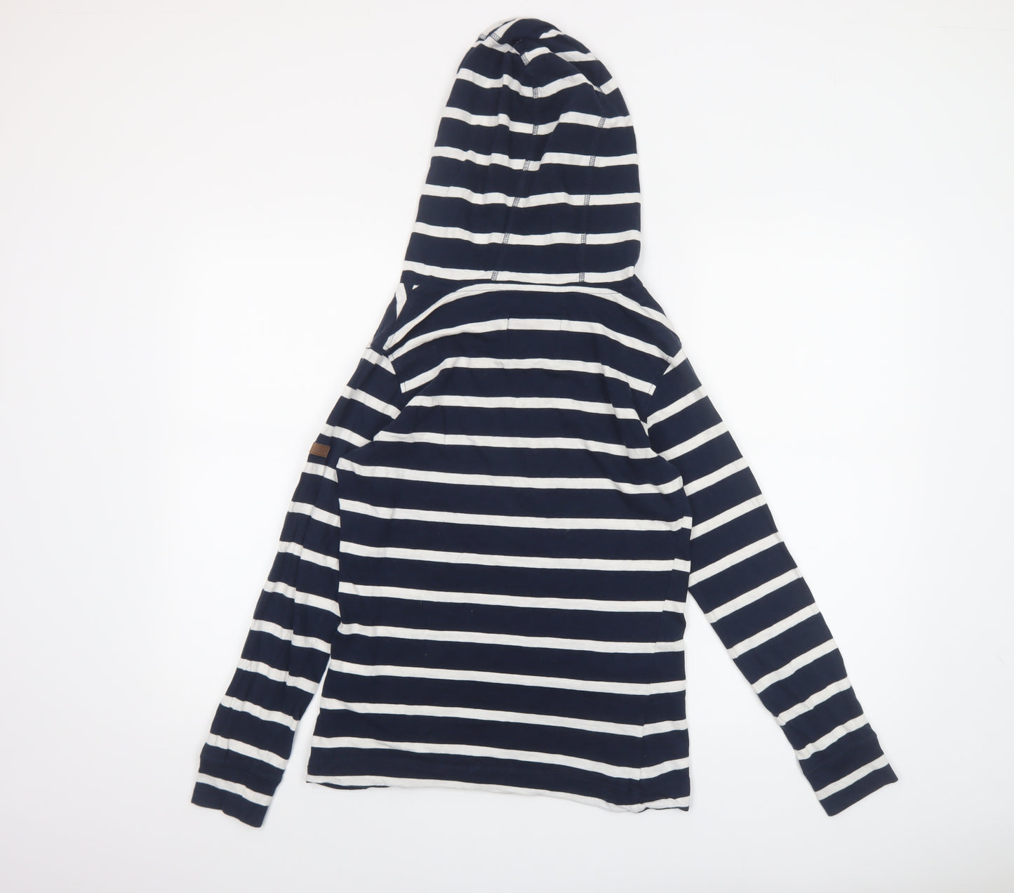 Regatta Womens Blue Striped Long Sleeve Hooded Cotton Top Size 10