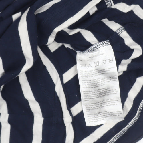 Regatta Womens Blue Striped Long Sleeve Hooded Cotton Top Size 10