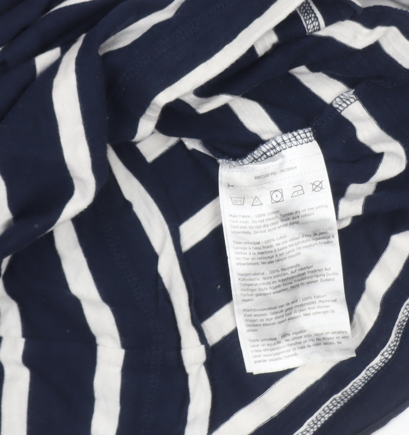 Regatta Womens Blue Striped Long Sleeve Hooded Cotton Top Size 10