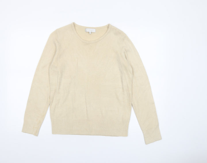 Debenhams Women’s Beige Crew Neck Acrylic Jumper Size 12