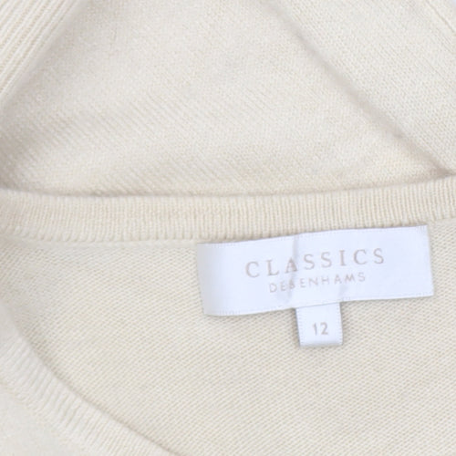Debenhams Women’s Beige Crew Neck Acrylic Jumper Size 12
