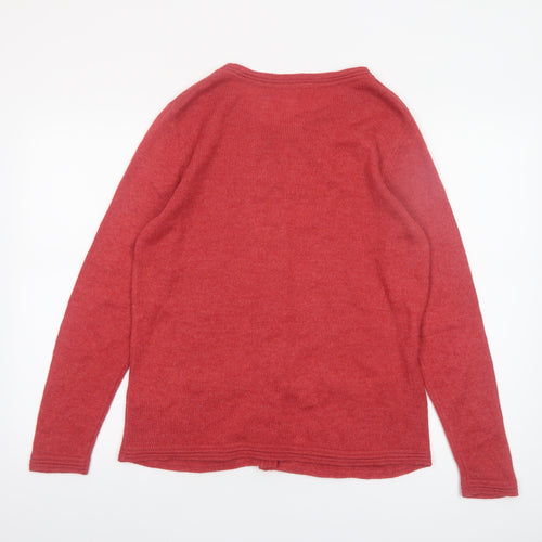 Marks and Spencer Women Red Button Cardigan UK 16 Acrylic Wool Knit