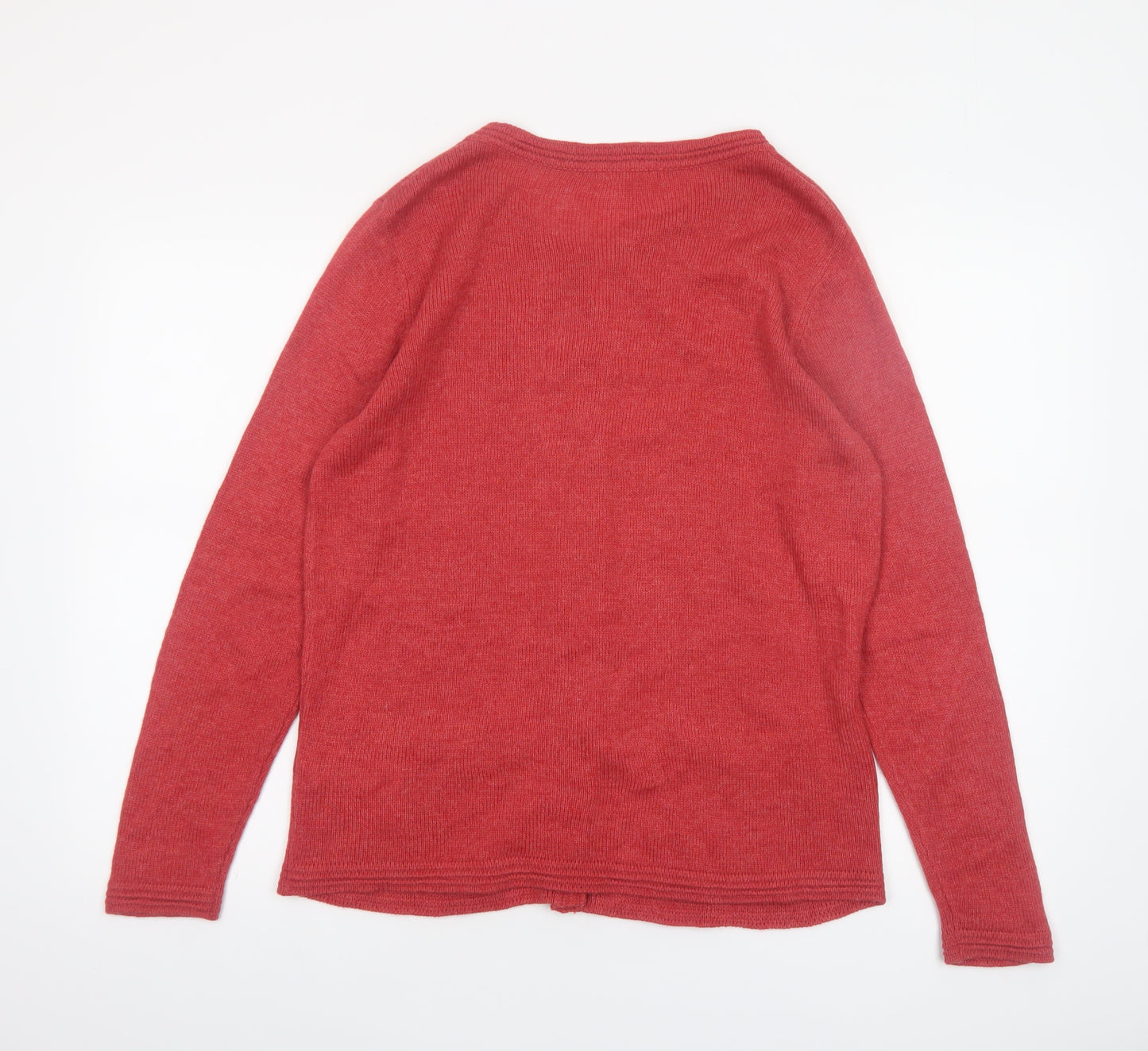 Marks and Spencer Women Red Button Cardigan UK 16 Acrylic Wool Knit