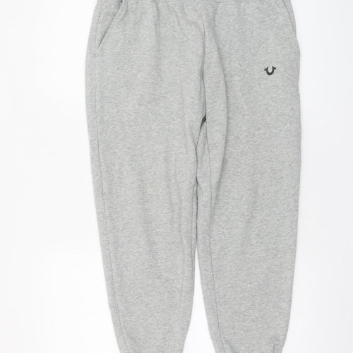 True Religion Men’s Grey Sweatpants M Regular Fit Tapered Fleece