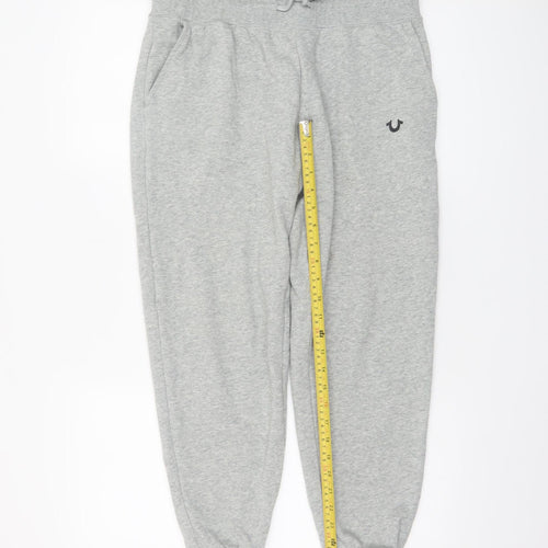 True Religion Men’s Grey Sweatpants M Regular Fit Tapered Fleece