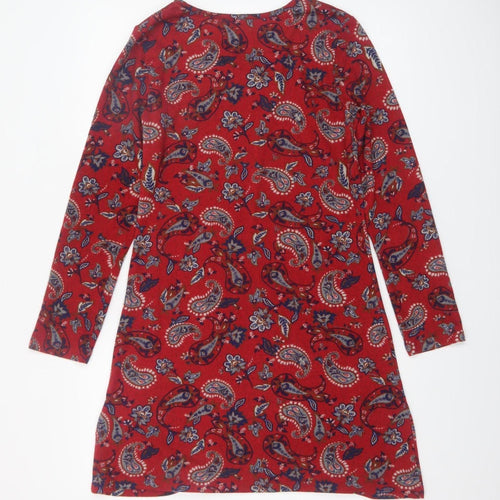 Apricot Women Red Paisley Shift Dress UK 10 Long Sleeve Stretch