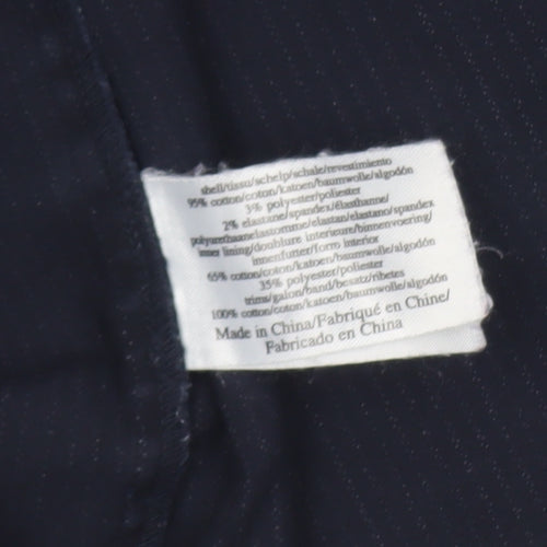 Laura Ashley Women's Blue Cotton Blend Pinstripe Knee Length Pencil Skirt Size 14