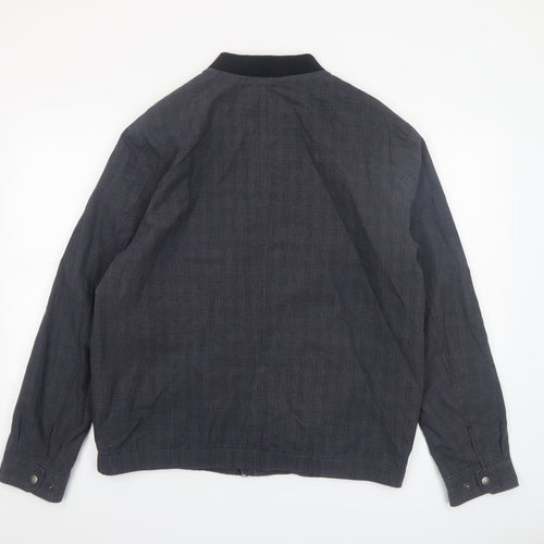 Red Herring Men's Grey Cotton Bomber Jacket Size L Casual Zip Twill