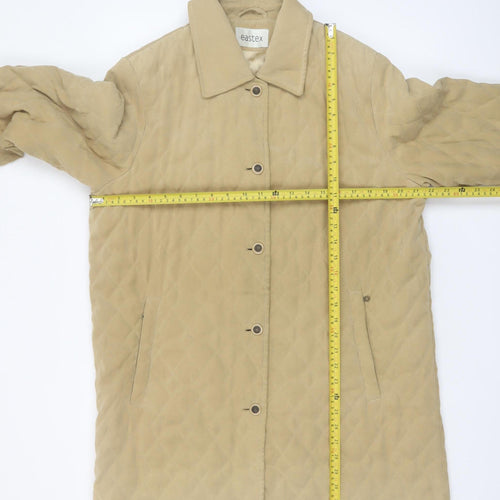 Eastex Women’s Beige Quilted Mid-Length Coat Size 12