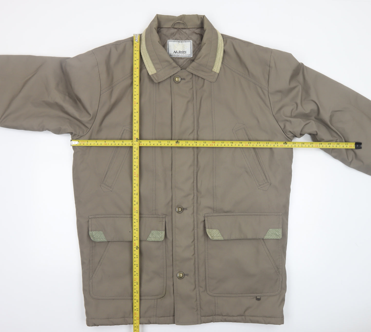 Aldon Men's Brown Quilted Mid-Length Jacket Size M Outdoor Style