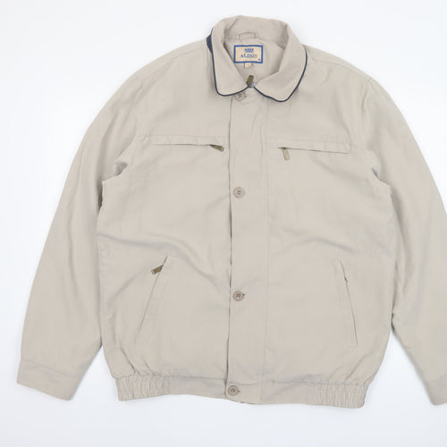 Aldon Men's Beige Classic Bomber Jacket Size M Polyester