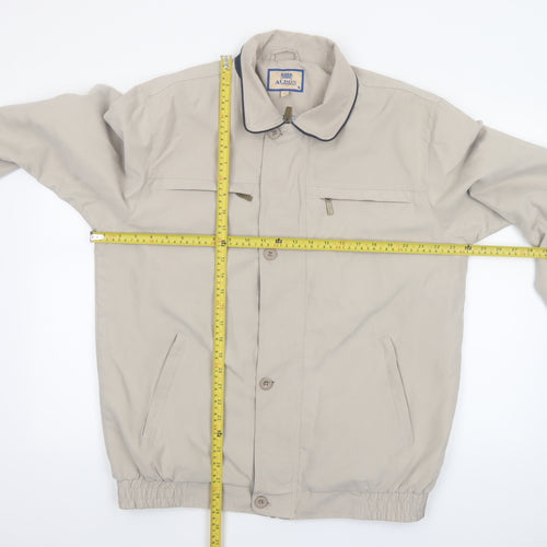 Aldon Men's Beige Classic Bomber Jacket Size M Polyester