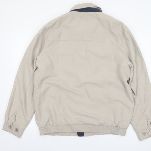 Aldon Men's Beige Classic Bomber Jacket Size M Polyester