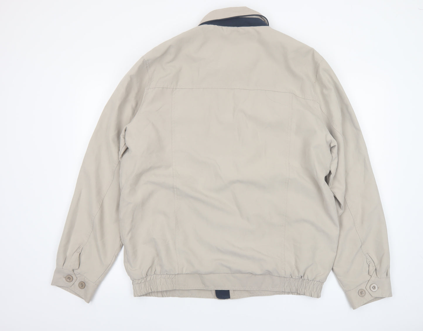 Aldon Men's Beige Classic Bomber Jacket Size M Polyester