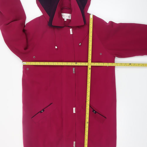 EWM Pure Classics Women’s Magenta Hooded Mid-Length Polyester Coat Size 10