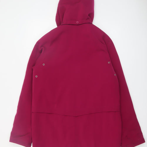 EWM Pure Classics Women’s Magenta Hooded Mid-Length Polyester Coat Size 10