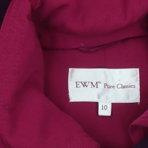 EWM Pure Classics Women’s Magenta Hooded Mid-Length Polyester Coat Size 10